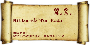 Mitterhöfer Kada névjegykártya